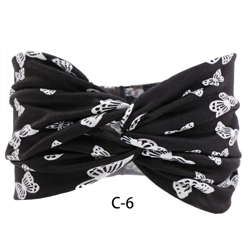 Tela al por mayor Boho Style New Elastic Cross Sport Diadema